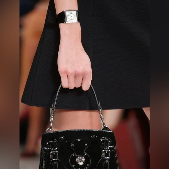 Ralph Lauren Collection Mini Black Mock Neck Dress 60s Ribbed Boxy Short Runway - Picture 11 of 11